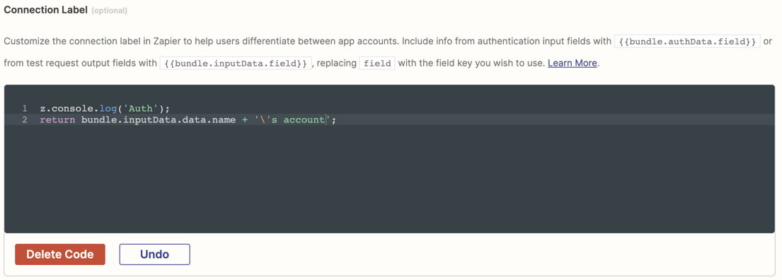Add a connection label
