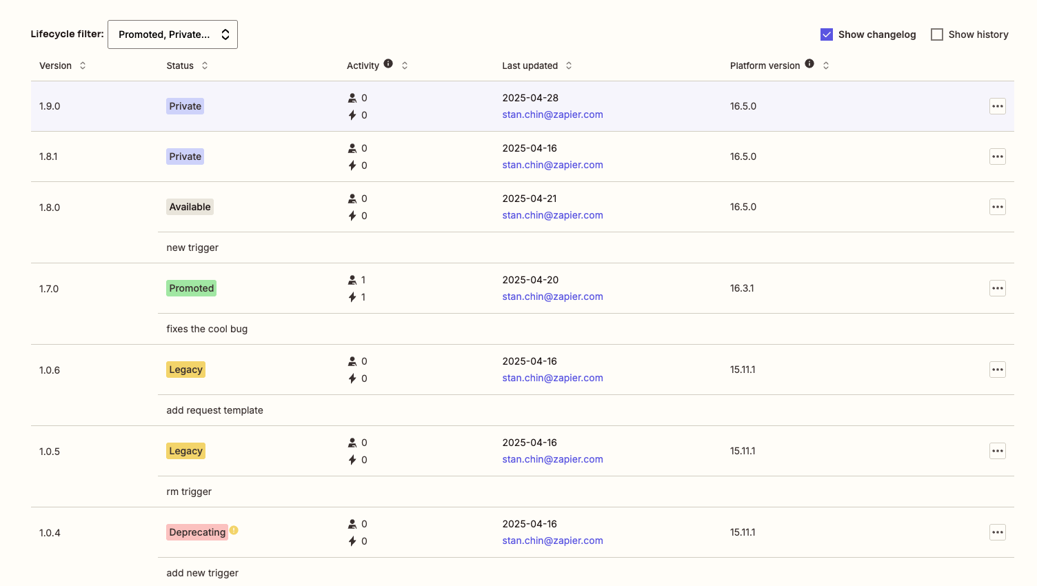Platform UI vs CLI comparison