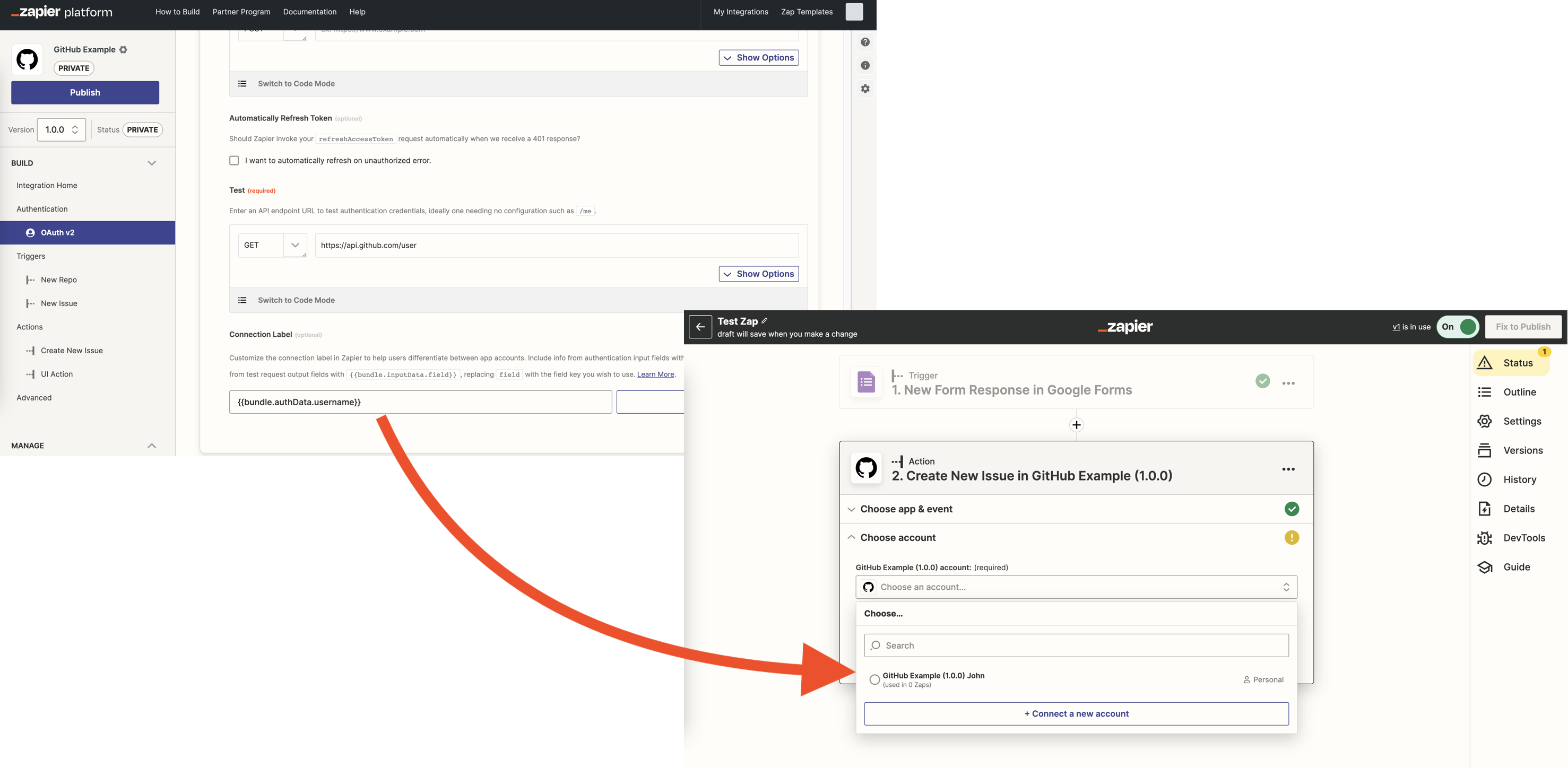 Add a connection label